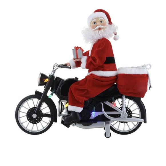 Mr. Christmas Super Motorcycling Musical Animated Plush Santa 20" Lighted - Picture 3 of 3